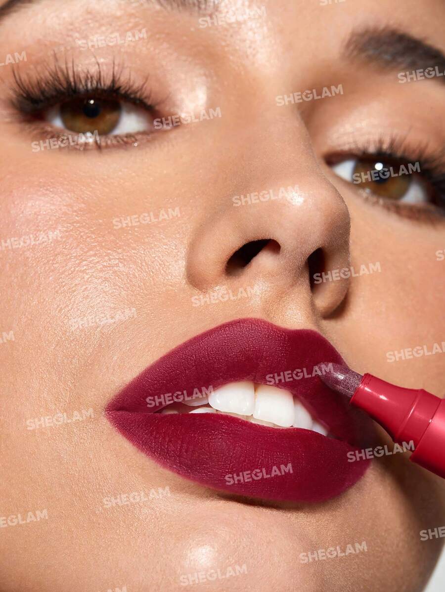 SHEGLAM Love Stained Lip Tint Marker - It Girl | Long-Lasting Matte Wine Lip Stain Pen
