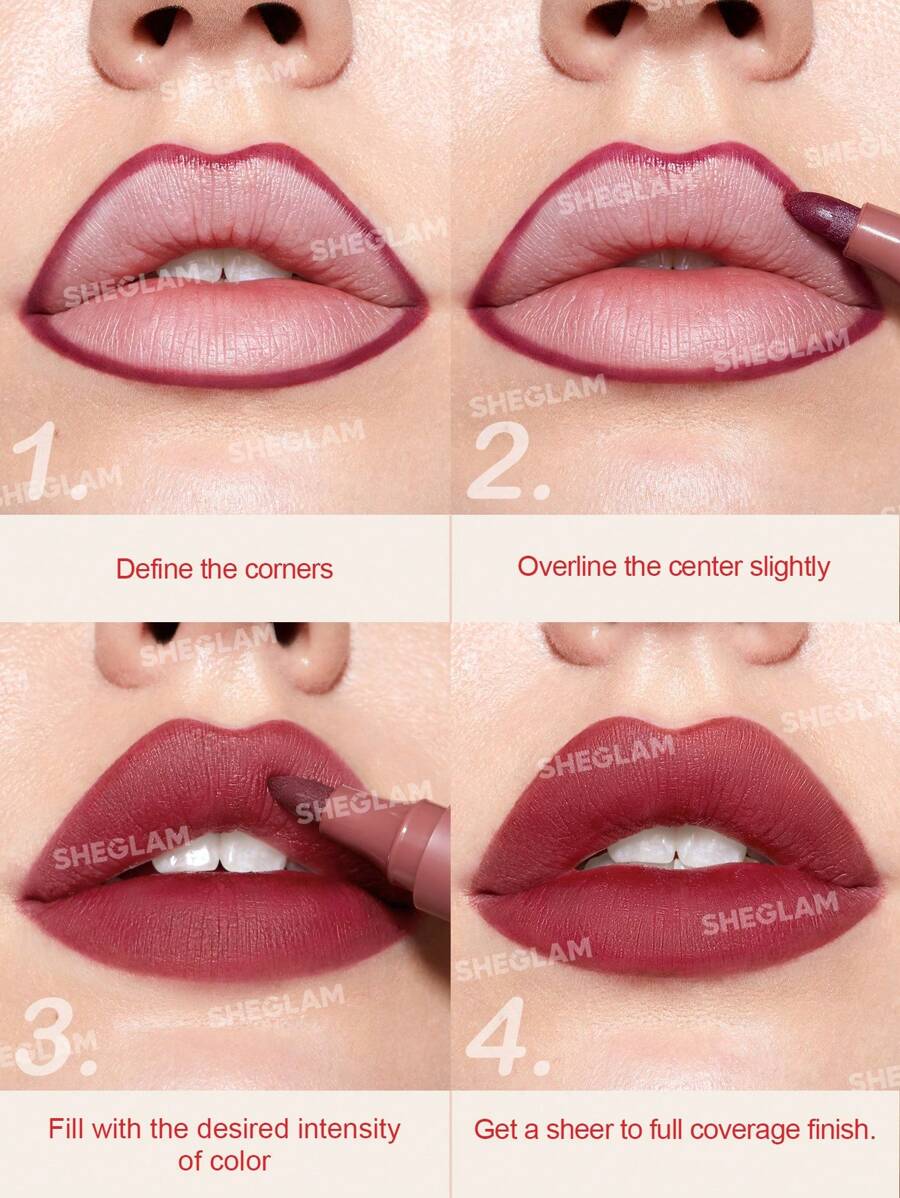 SHEGLAM Love Stained Lip Tint Marker - It Girl | Long-Lasting Matte Wine Lip Stain Pen