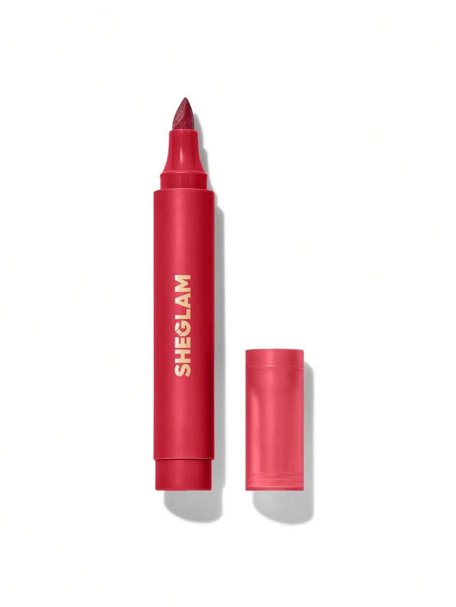 SHEGLAM Love Stained Lip Tint Marker - It Girl | Long-Lasting Matte Wine Lip Stain Pen