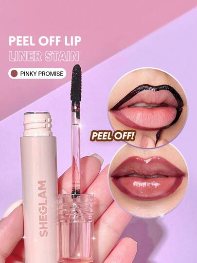 SHEGLAM Fall In Line Peel-Off Lip Liner Stain - Pinky Promise | Long-Lasting Tattoo Effect