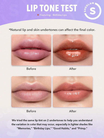 SHEGLAM Color Changing Lip Tint – Long-Lasting High Gloss Lip Stain