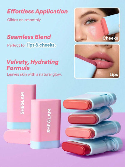 SHEGLAM Glass Glow Blush Stick | Cream Blush for Radiant Cheeks, 4 Shades