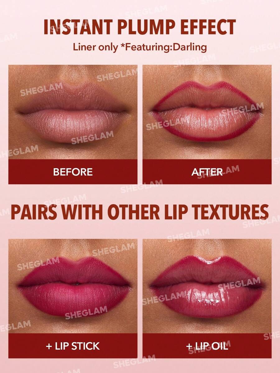 SHEGLAM Lip Facts Lip Liner - Brazen | High-Pigment Creamy Matte Contour Pencil