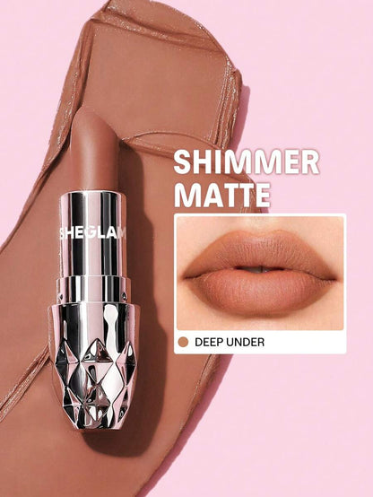 SHEGLAM Velvet Shimmer Matte Lipstick – Long-Lasting Silky Smooth Lip Color