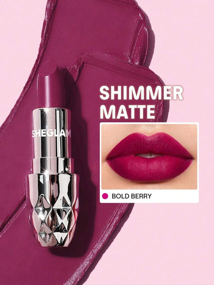 SHEGLAM Velvet Shimmer Matte Lipstick – Long-Lasting Silky Smooth Lip Color