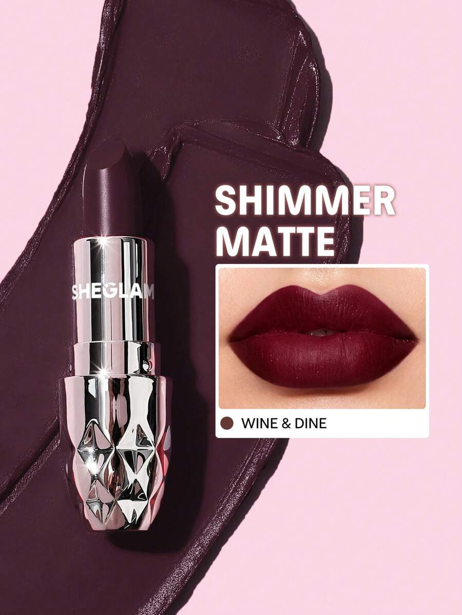 SHEGLAM Velvet Shimmer Matte Lipstick – Long-Lasting Silky Smooth Lip Color