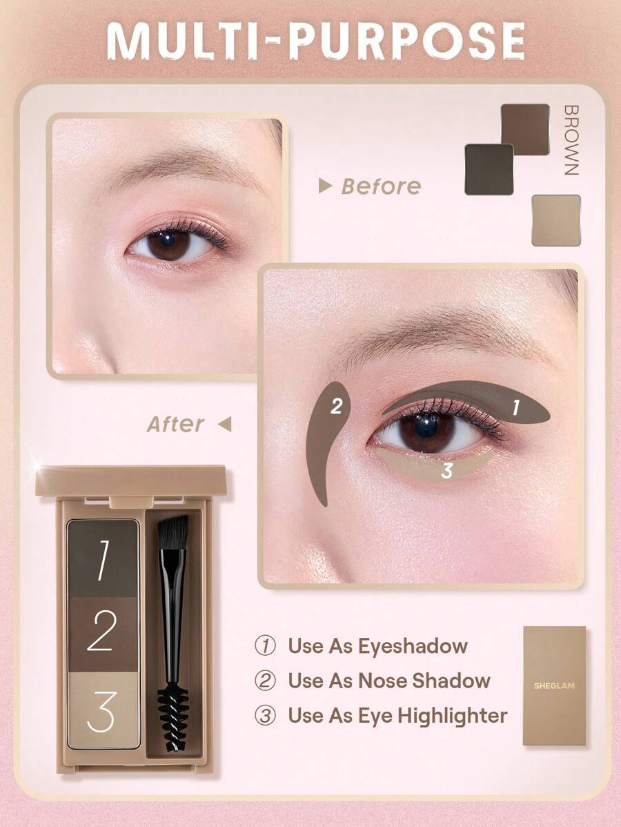 SHEGLAM Brow Palette – Blendable Eyebrow Pomade for Soft Defined Brows