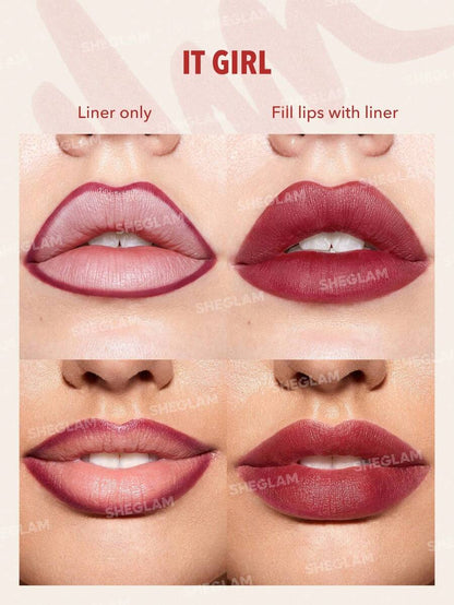 SHEGLAM Love Stained Lip Tint Marker - It Girl | Long-Lasting Matte Wine Lip Stain Pen