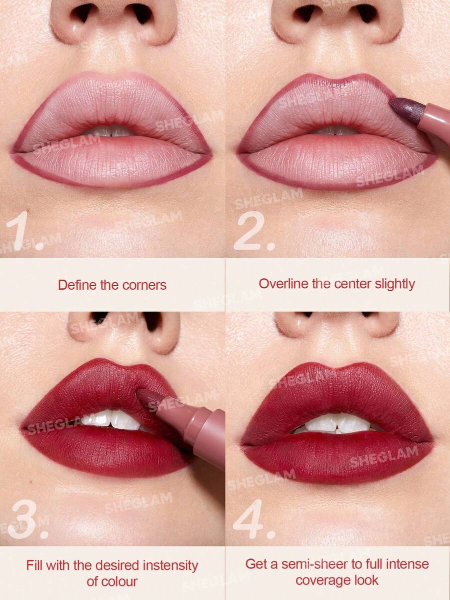 SHEGLAM Love Stained Lip Tint Marker - It Girl | Long-Lasting Matte Wine Lip Stain Pen