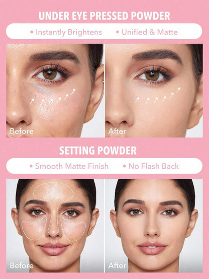 SHEGLAM 2-in-1 Pink Setting Powder Duo – Brightening Under Eye & Face Powder