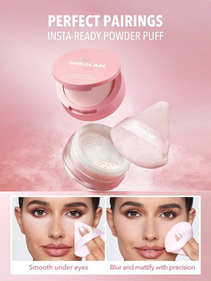 SHEGLAM 2-in-1 Pink Setting Powder Duo – Brightening Under Eye & Face Powder