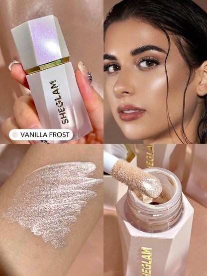 SHEGLAM Vanilla Frost Liquid Highlighter – Dewy Shimmer Gel Cream Glow Makeup