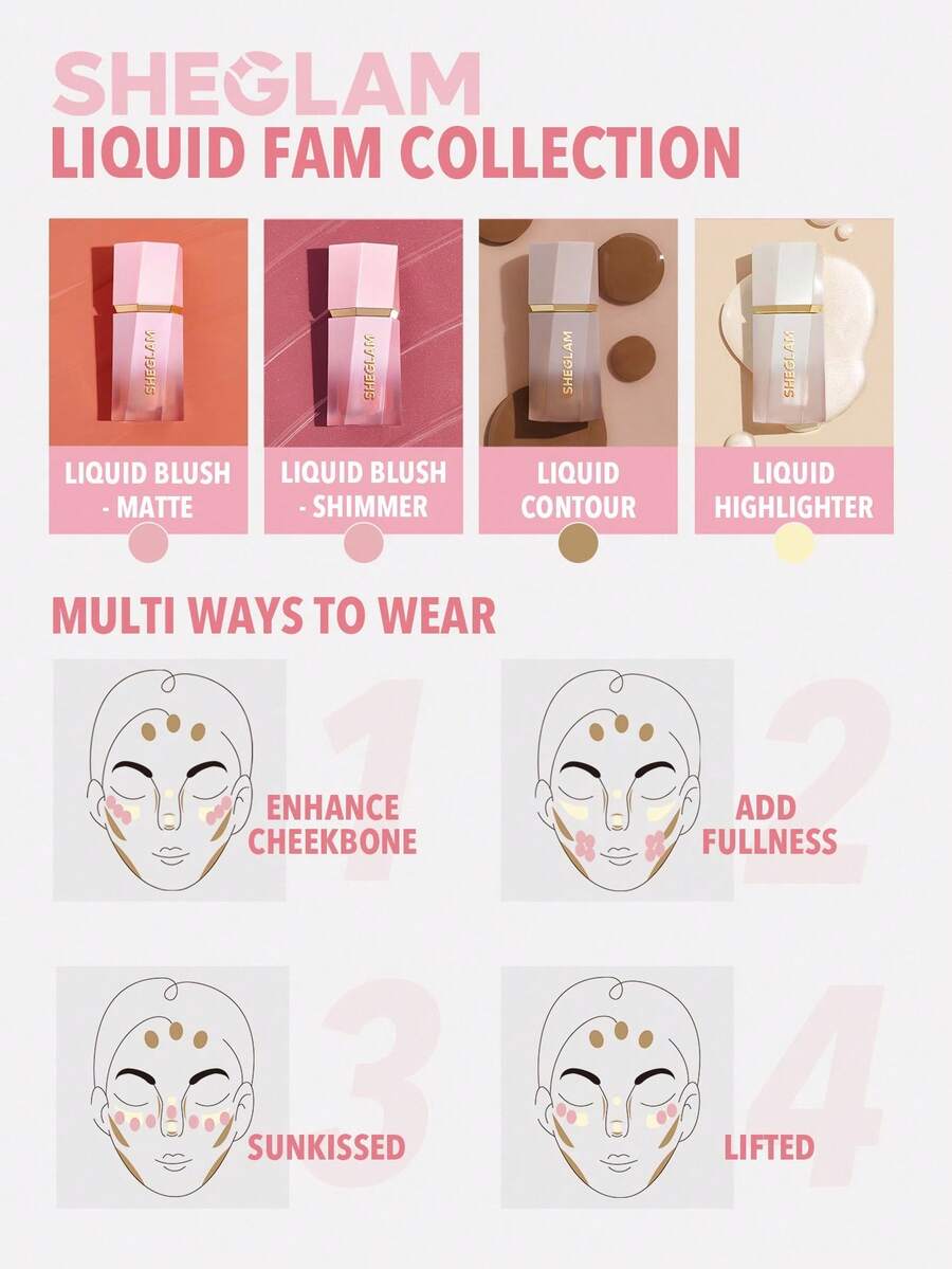 SHEGLAM Vanilla Frost Liquid Highlighter – Dewy Shimmer Gel Cream Glow Makeup