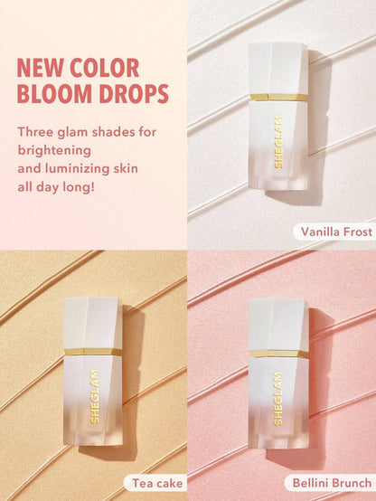 SHEGLAM Glow Bloom Liquid Highlighter - Vanilla Frost | Dewy Gel-Cream Shimmer