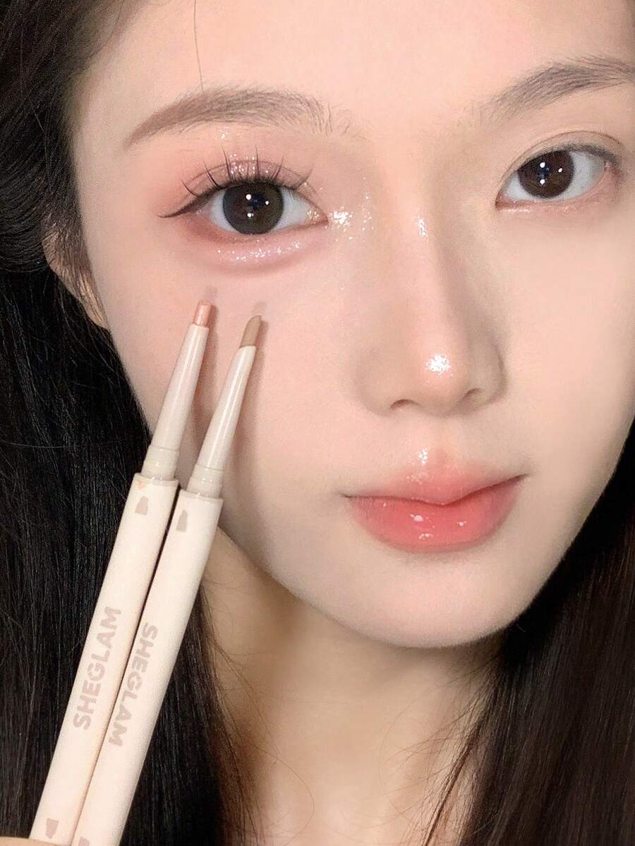 SHEGLAM Lumi-Eye Aegyo-Sal Pen Duo - Cookie Dough | 2-in-1 Brightening & Contouring Eye Stick