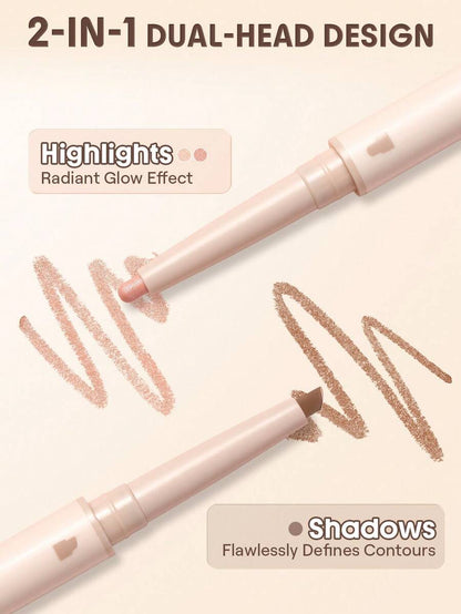 SHEGLAM Lumi-Eye Aegyo-Sal Pen Duo - Cookie Dough | 2-in-1 Brightening & Contouring Eye Stick