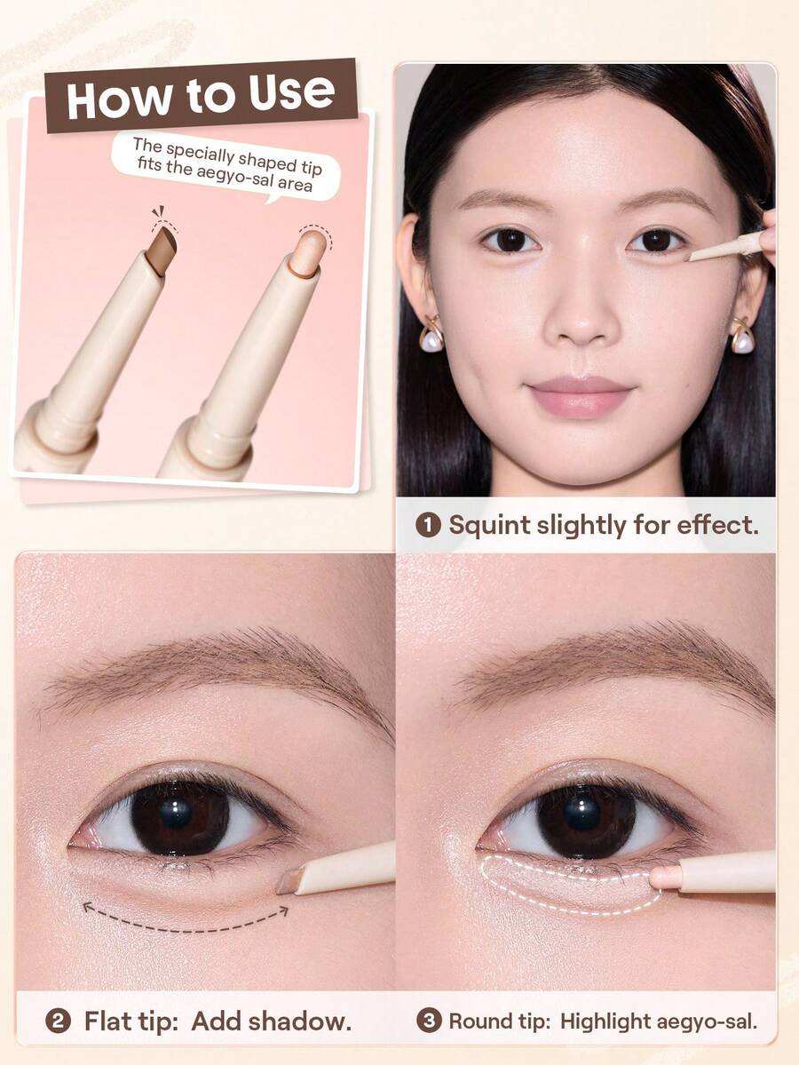 SHEGLAM Lumi-Eye Aegyo-Sal Pen Duo - Cookie Dough | 2-in-1 Brightening & Contouring Eye Stick