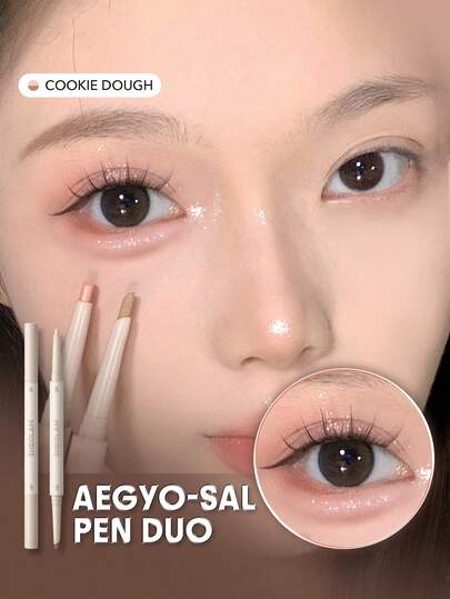 SHEGLAM Lumi-Eye Aegyo-Sal Pen Duo - Cookie Dough | 2-in-1 Brightening & Contouring Eye Stick