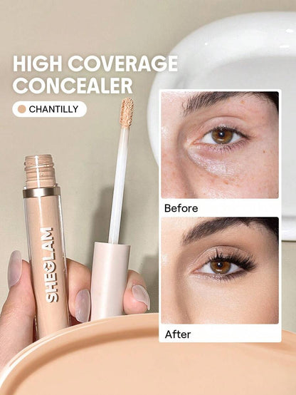 SHEGLAM 12Hr Full Coverage Liquid Concealer – Chantilly Matte Brightening Concealer