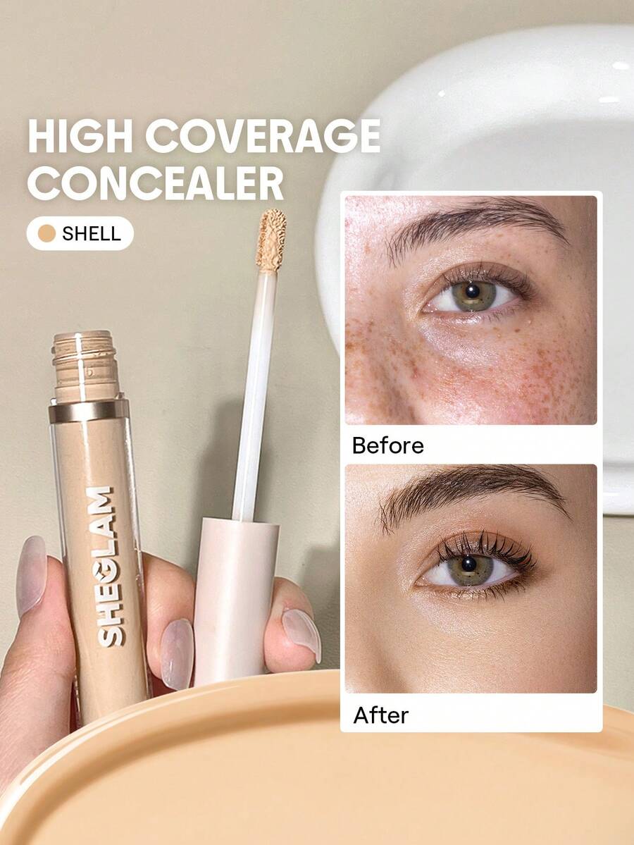 SHEGLAM 12Hr Full Coverage Liquid Concealer – Chantilly Matte Brightening Concealer
