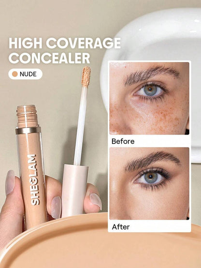 SHEGLAM 12Hr Full Coverage Liquid Concealer – Chantilly Matte Brightening Concealer