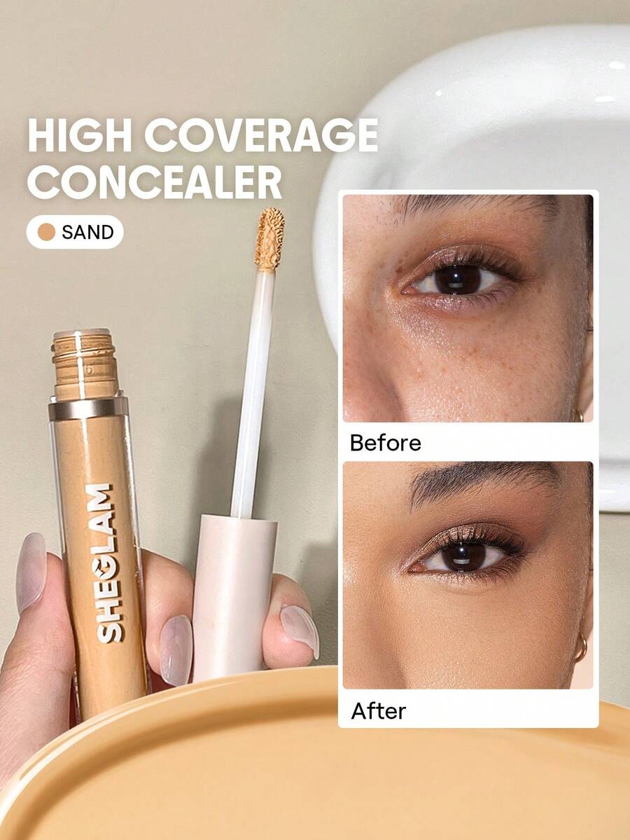 SHEGLAM 12Hr Full Coverage Liquid Concealer – Chantilly Matte Brightening Concealer