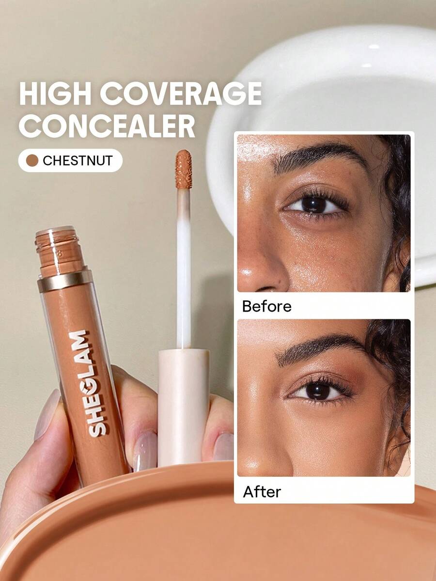 SHEGLAM 12Hr Full Coverage Liquid Concealer – Chantilly Matte Brightening Concealer