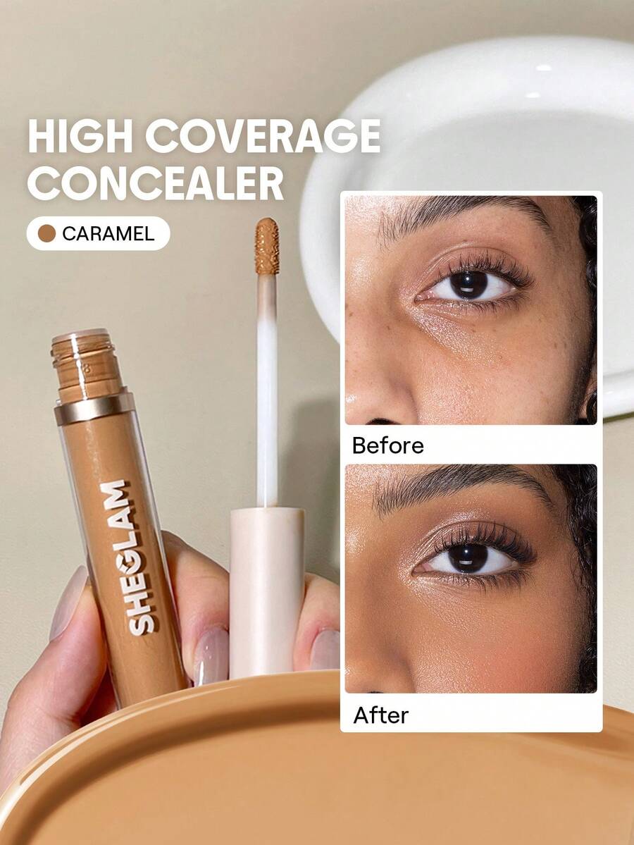 SHEGLAM 12Hr Full Coverage Liquid Concealer – Chantilly Matte Brightening Concealer
