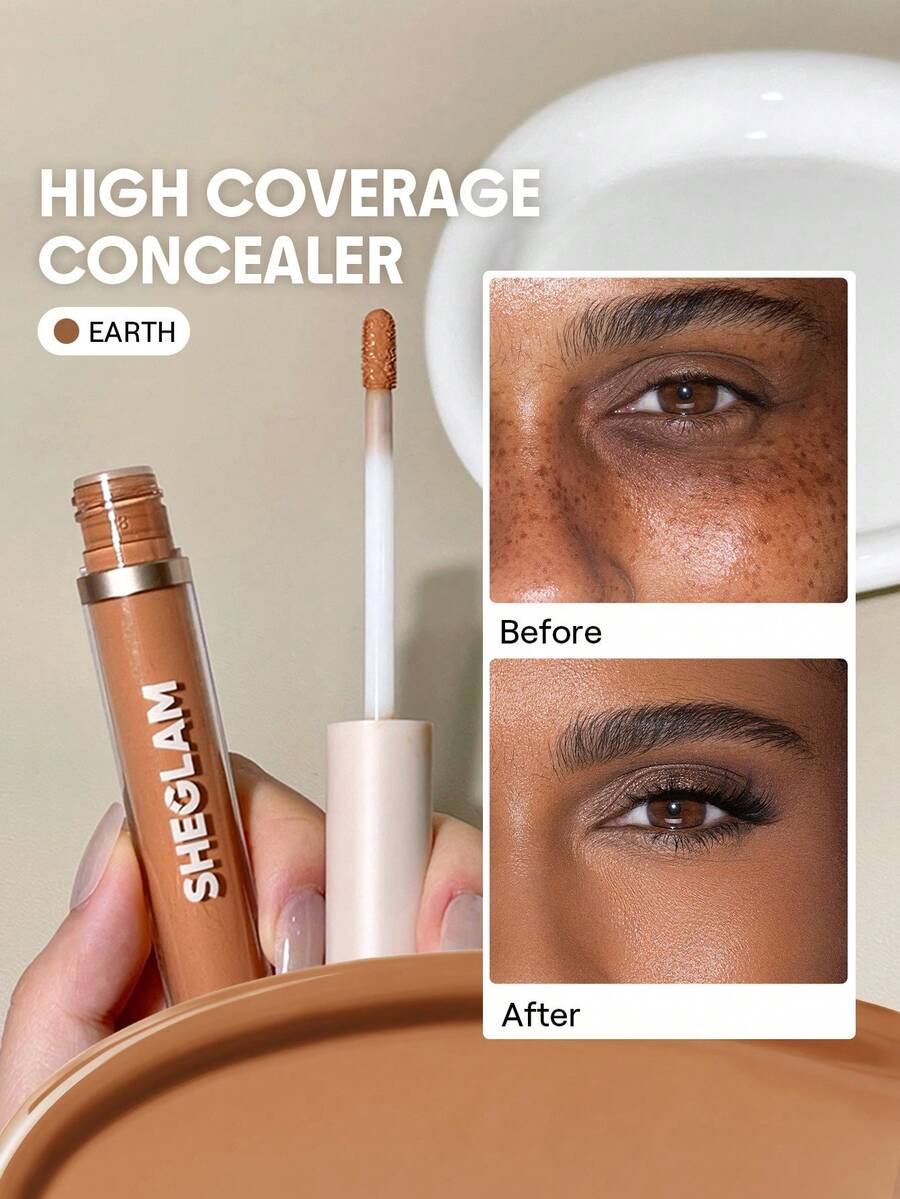 SHEGLAM 12Hr Full Coverage Liquid Concealer – Chantilly Matte Brightening Concealer