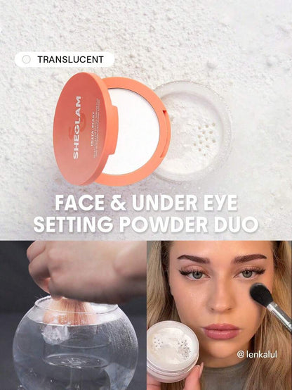 SHEGLAM 2-in-1 Pink Setting Powder Duo – Brightening Under Eye & Face Powder