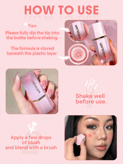 SHEGLAM Matte Liquid Blush – Long-Lasting Rose Pink Brown Gel Cream Blusher