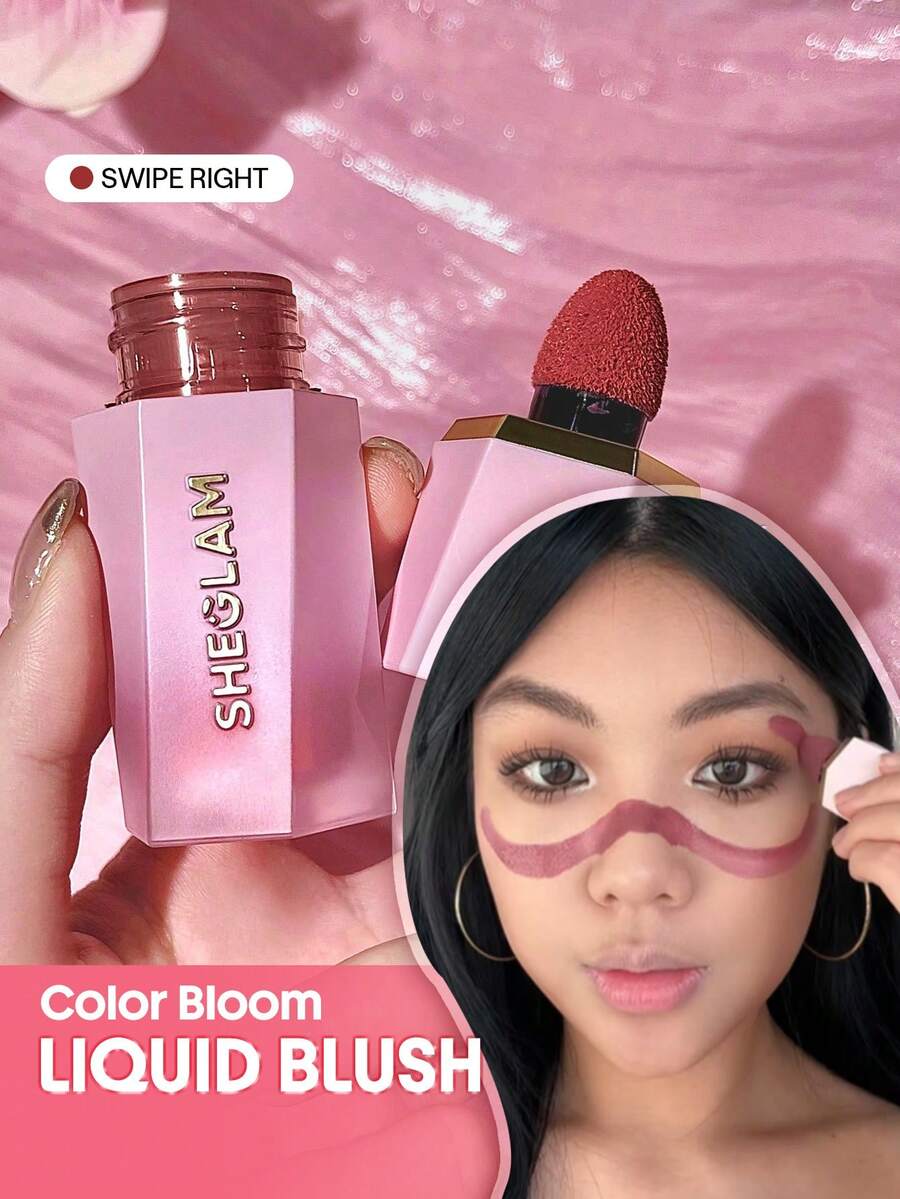 SHEGLAM Matte Liquid Blush – Long-Lasting Rose Pink Brown Gel Cream Blusher