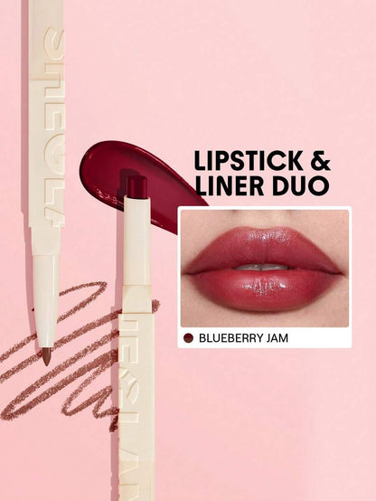SHEGLAM Tinted Lipstick & Liner Duo – 2-in-1 Glossy Lip Combo