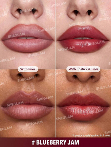 SHEGLAM Tinted Lipstick & Liner Duo – 2-in-1 Glossy Lip Combo