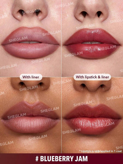 SHEGLAM Tinted Lipstick & Liner Duo – 2-in-1 Glossy Lip Combo