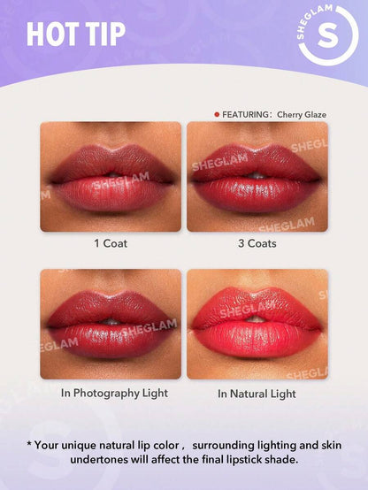 SHEGLAM Tinted Lipstick & Liner Duo – 2-in-1 Glossy Lip Combo