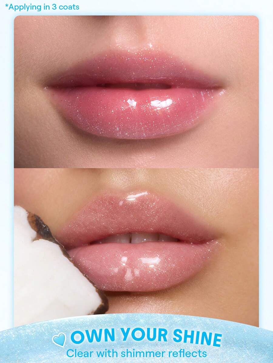 SHEGLAM Moisturizing Lip Gloss – Clear Watery Mirror Shine Lip Makeup