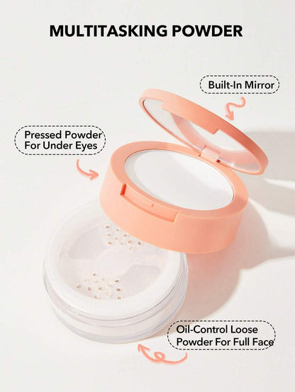 SHEGLAM 2-in-1 Pink Setting Powder Duo – Brightening Under Eye & Face Powder