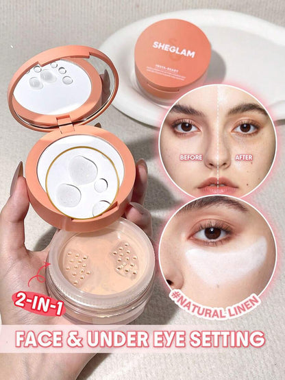 SHEGLAM 2-in-1 Pink Setting Powder Duo – Brightening Under Eye & Face Powder