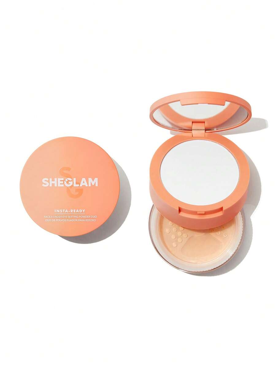 SHEGLAM 2-in-1 Pink Setting Powder Duo – Brightening Under Eye & Face Powder