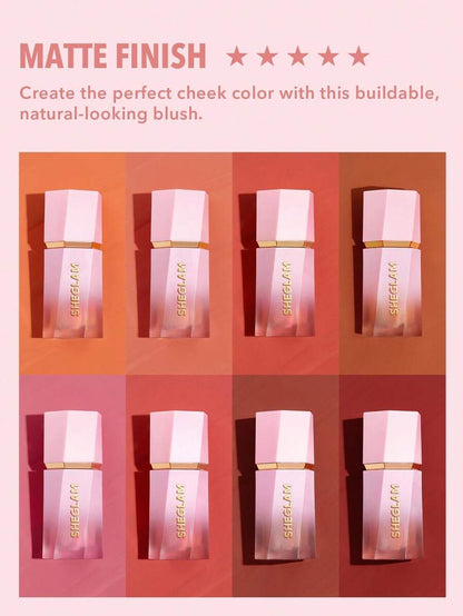 SHEGLAM Matte Liquid Blush – Long-Lasting Rose Pink Brown Gel Cream Blusher