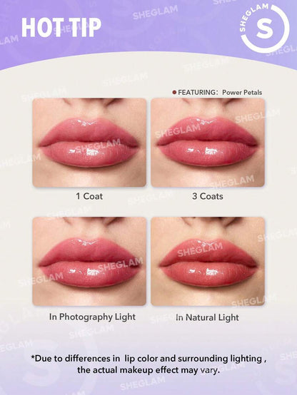 SHEGLAM Tinted Lip Gloss – Moisturizing Non-Sticky Plumping Lip Oil