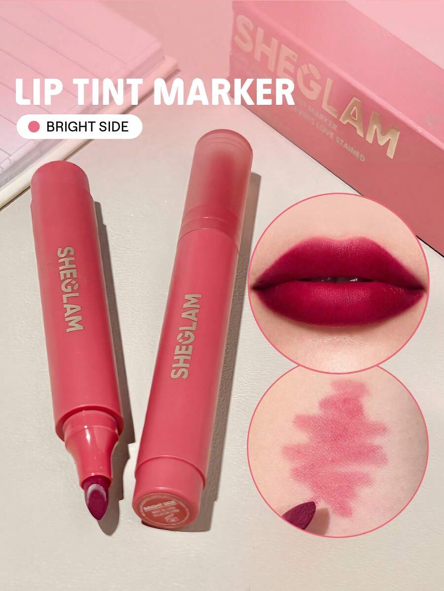 SHEGLAM Love Stained Lip Tint Marker - It Girl | Long-Lasting Matte Wine Lip Stain Pen