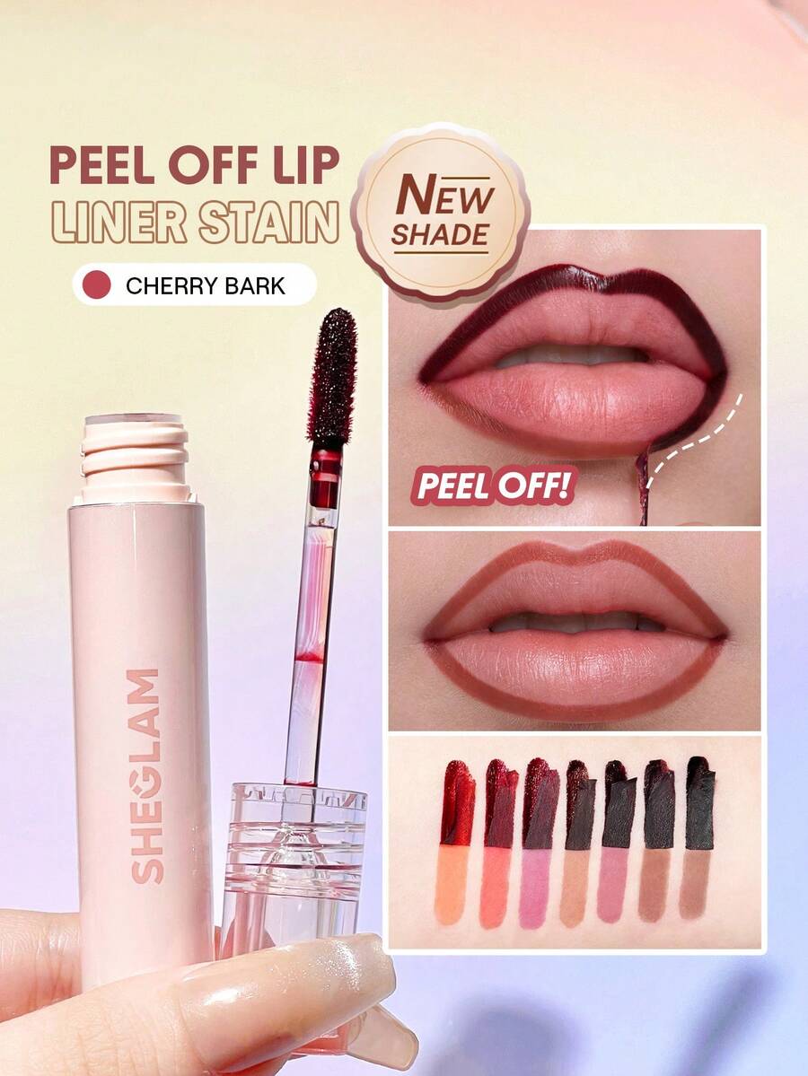 SHEGLAM Fall In Line Peel-Off Lip Liner Stain - Pinky Promise | Long-Lasting Tattoo Effect