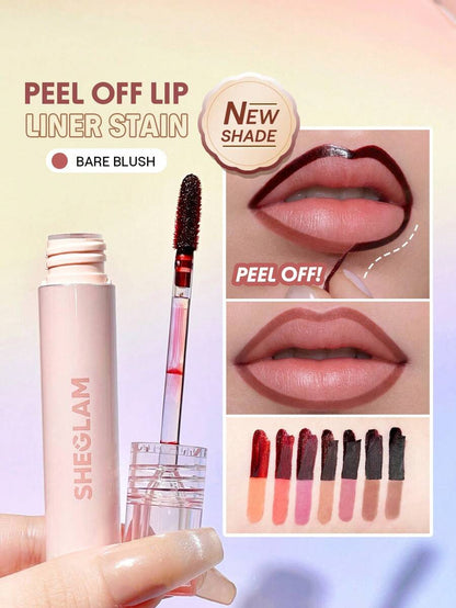 SHEGLAM Fall In Line Peel-Off Lip Liner Stain - Pinky Promise | Long-Lasting Tattoo Effect