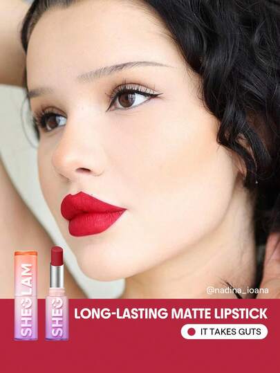 SHEGLAM Long-Lasting Matte Lipstick – Waterproof Transfer-Proof Creamy Lip Color
