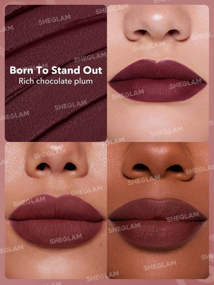 SHEGLAM Long-Lasting Matte Lipstick – Waterproof Transfer-Proof Creamy Lip Color