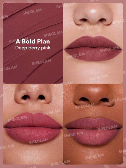 SHEGLAM Long-Lasting Matte Lipstick – Waterproof Transfer-Proof Creamy Lip Color
