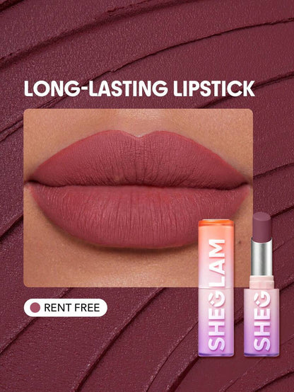 SHEGLAM Long-Lasting Matte Lipstick – Waterproof Transfer-Proof Creamy Lip Color