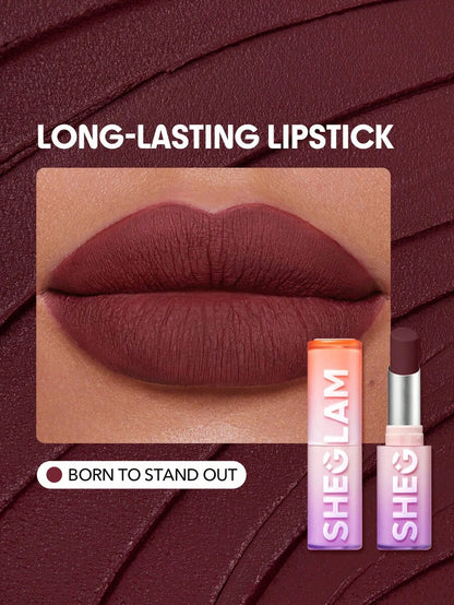 SHEGLAM Long-Lasting Matte Lipstick – Waterproof Transfer-Proof Creamy Lip Color